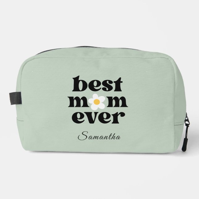 Beste Mutter überhaupt Salbeigrün Personalisierter Waschbeutel (Vorderseite)