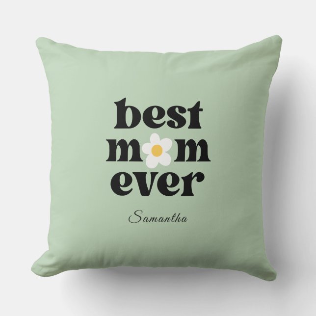 Beste Mutter überhaupt Salbeigrün zum Muttertag Kissen (Vorderseite)