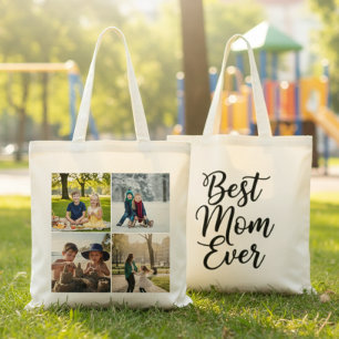 Beste Mutter überhaupt Schwarz-Weiß-Foto-Collage m Tragetasche