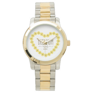 Beste Mutter überhaupt Sonnenblumen-Herz personali Armbanduhr