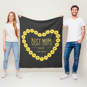 Beste Mutter überhaupt Sonnenblumen-Herz personali Fleecedecke