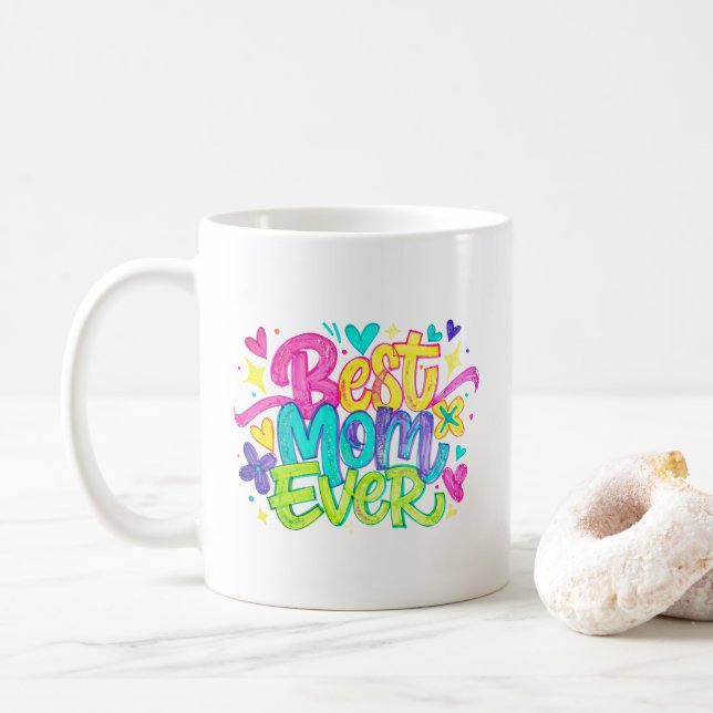 Beste Mutter überhaupt (Stil 2) Kaffeetasse (Mit Donut)
