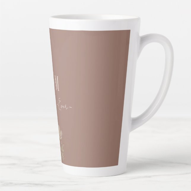 Beste Mutter überhaupt, Süß, Minimalistisch, Blume Milchtasse (Rechts)