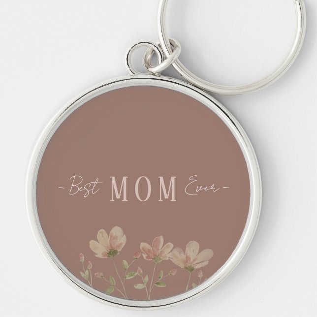 Beste Mutter überhaupt, süß, minimalistisch, Blume Schlüsselanhänger (Vorne)