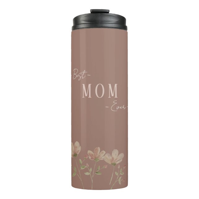 Beste Mutter überhaupt, süß, minimalistisch, Blume Thermosbecher (Vorderseite)