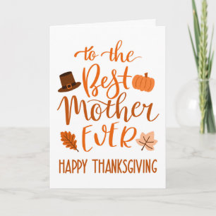 Beste Mutter überhaupt Thanksgiving Day in Orange Karte