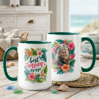 Beste Mutter überhaupt Tropisches Blumen-Muttertag Tasse