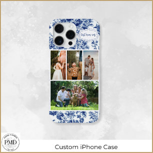 Beste Mutter überhaupt Vier-Foto-Blumenmuster Blau iPhone 16 Pro Max Hülle