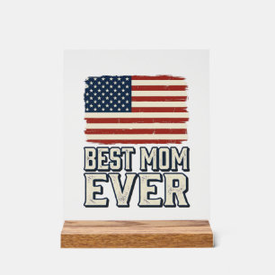 Beste Mutter überhaupt Vintage-Amerikanisches-Flag Acrylschild