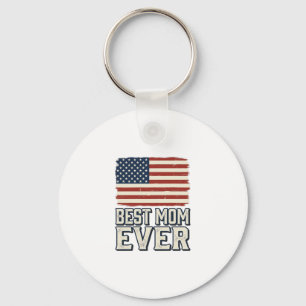 Beste Mutter überhaupt Vintage-Amerikanisches-Flag Schlüsselanhänger