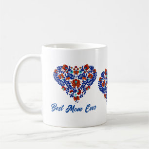 Beste Mutter überhaupt Vintage ungarisches Matyo Kaffeetasse