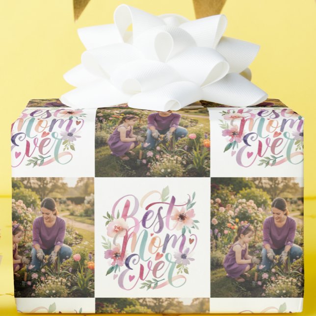Beste Mutter überhaupt Wasserfarben-Blumenmuster i Geschenkpapier (Von Creator hochgeladen)