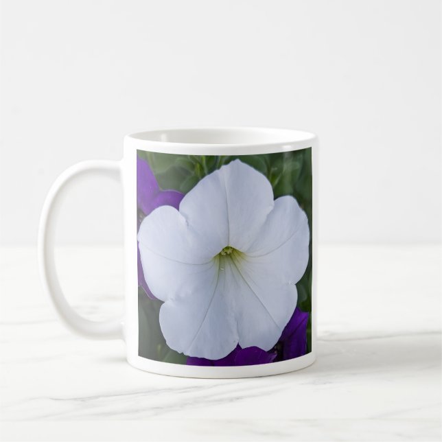 Beste Mutter überhaupt Weiße Blumen-Foto Bibelvers Kaffeetasse (Links)