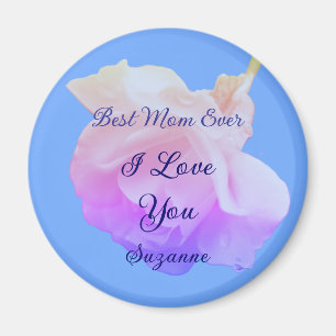 Beste Mutter überhaupt Weiße Rose Personalisiert Magnet
