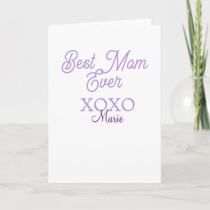 beste Mutter überhaupt xoxo Name lila stilvoll Mut Karte
