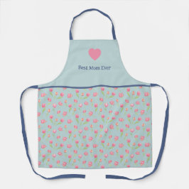 Beste Mutter und Blumenmuster. All-Over-Print-Schü Schürze