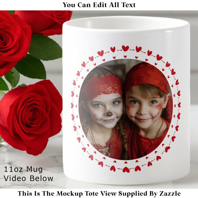 Beste Mutter / Vater überhaupt, Foto & rote Herzen Kaffeetasse (Von Creator hochgeladen)