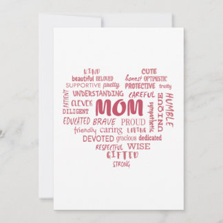 Beste Mutterqualitäten und Mama-Eigenschaften Einladung