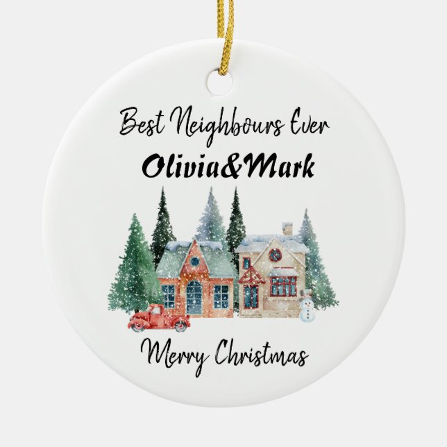 Beste Nachbarn je Keramik Ornament (Vorne)