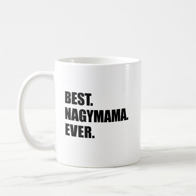 Beste Nagymama je Ungarische Großmutter Kaffeetasse (Links)
