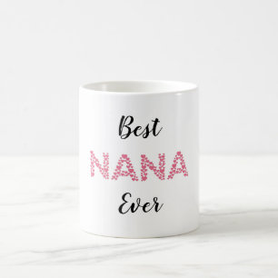 Beste Nana je rosa Herzen Personalisiert Kaffeetasse