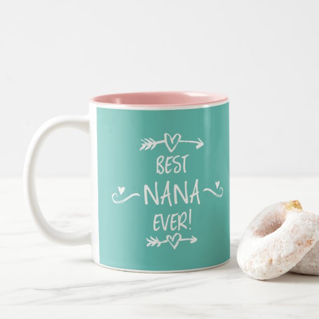 Beste Nana je Zweifarbige Tasse (Mit Donut)