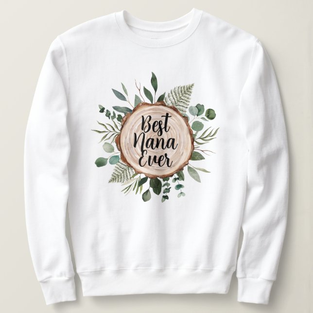Beste Nana Oma je Rustikales Holz und Foliage Sweatshirt (Design vorne)
