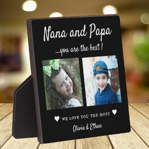 Beste Nana und Papa-Enkelkinder 2 Foto-Collage Sch Fotoplatte