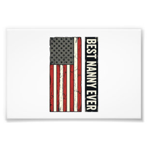Beste Nanny Aller Patrioten Vintage-Flagge-Shirt-D Fotodruck