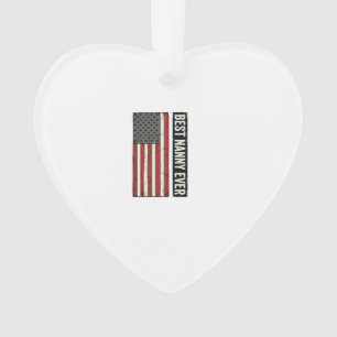 Beste Nanny Aller Patrioten Vintage-Flagge-Shirt-D Ornament