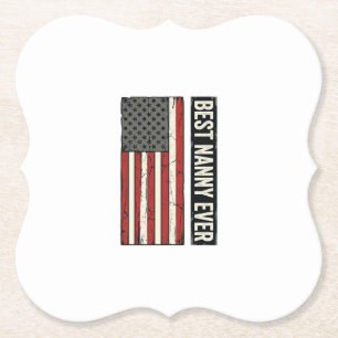 Beste Nanny Aller Patrioten Vintage-Flagge-Shirt-D Untersetzer
