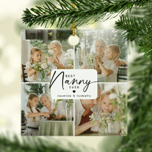 Beste Nanny Aller Zeiten 4 Foto-Collage Personalis Keramikornament