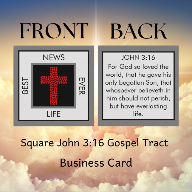 Beste Neuigkeiten je John 3:16 Gospel Tract Quadratische Visitenkarte (Best News Ever Gospel Tracts)