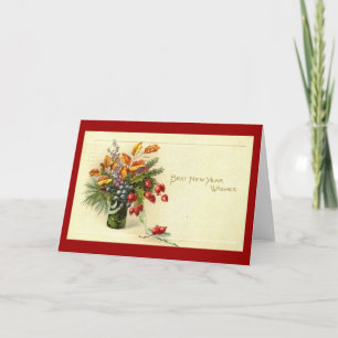 Beste Neujahrswünsche Vintag Feiertagskarte