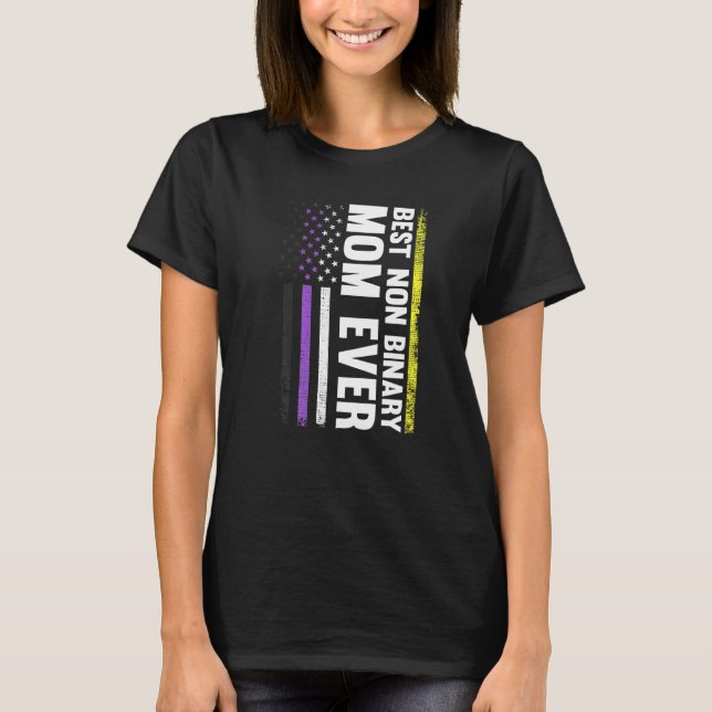 Beste Non-Binary-Mama je Lgbt-Gay Pride T-Shirt (Vorderseite)