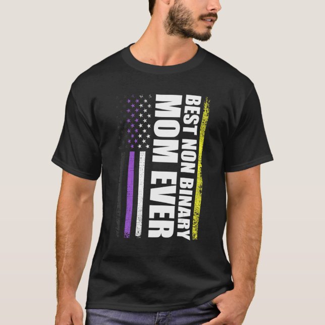 Beste Non-Binary-Mama je Lgbt-Gay Pride T-Shirt (Vorderseite)