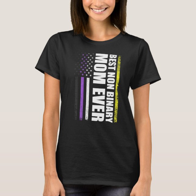 Beste Non-Binary-Mama je Lgbt-Gay Pride T-Shirt (Vorderseite)