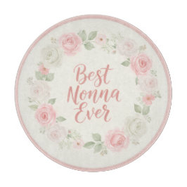 Beste Nonna Aller Pink & Grüner Blumenkranz Schneidebrett
