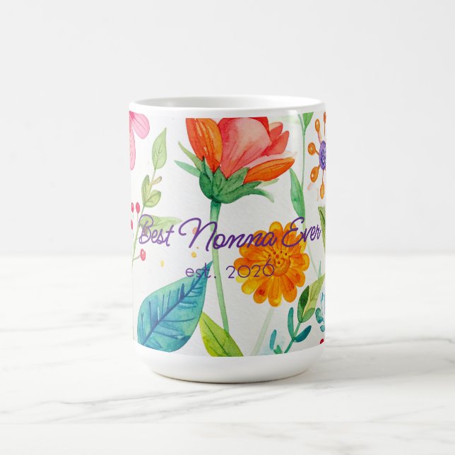 Beste Nonna Muttertag Helles Floral  Kaffeetasse (Mittel)