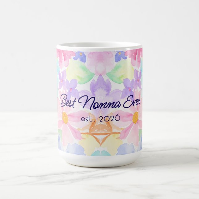 Beste Nonna Muttertag Wasserfarben Blumen  Kaffeetasse (Mittel)