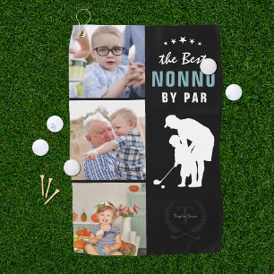 Beste Nonno Par Monogramm-FotoCollage Golfhandtuch