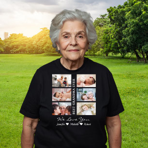 Beste Oma Aller Custom Fotos Enkelkinder Name T-Shirt