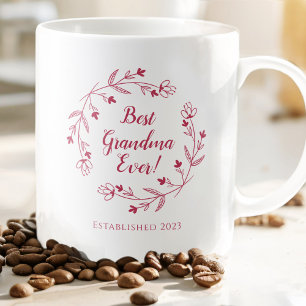 Beste Oma Aller Familienkranz Jahr Magenta Rot Kaffeetasse