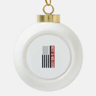 Beste Oma Aller Patrioten Flagge Vektor Design_1 Keramik Kugel-Ornament