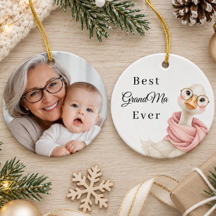 Beste Oma Aller Zeiten Gans Foto Keramik Ornament