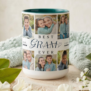 Beste Oma Aller Zeiten Personalisiertes 8-Foto-Col Zweifarbige Tasse