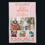 Beste Oma-Blume 5 Foto Collage Keepake Geschirrtuch<br><div class="desc">Niedlich Beste Oma Blume 5 Foto Collage Küchenhandtuch Keepake. Handgezeichnet Blume in wunderschönen Frühlingsfarben und 5 Fotos. Erstellen Sie Ihre eigene personalisierte Geschenkidee für eine Großmutter zum Muttertag,  Geburtstag oder Weihnachten und fügen Sie Ihre Namen und Fotos hinzu.</div>