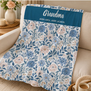 Beste Oma Blumen Ever   Frohen Großelterntag Fleecedecke