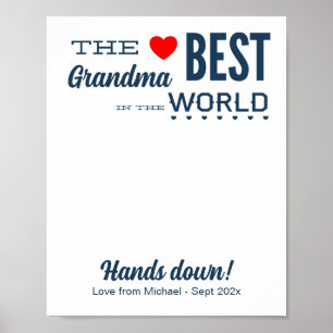 Beste Oma Custom Handprint Vorlage Poster