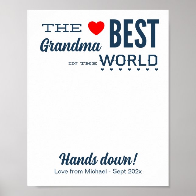 Beste Oma Custom Handprint Vorlage Poster (Vorne)